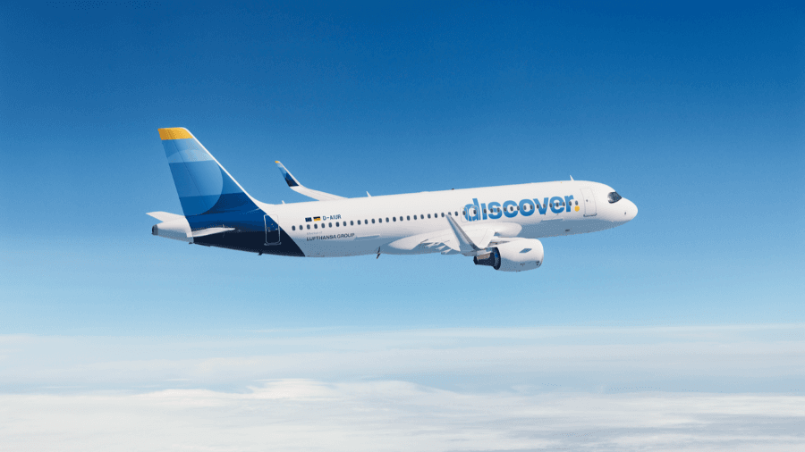 Ein Discover Airlines A320-200 fliegt über den Wolken | © Discover Airlines