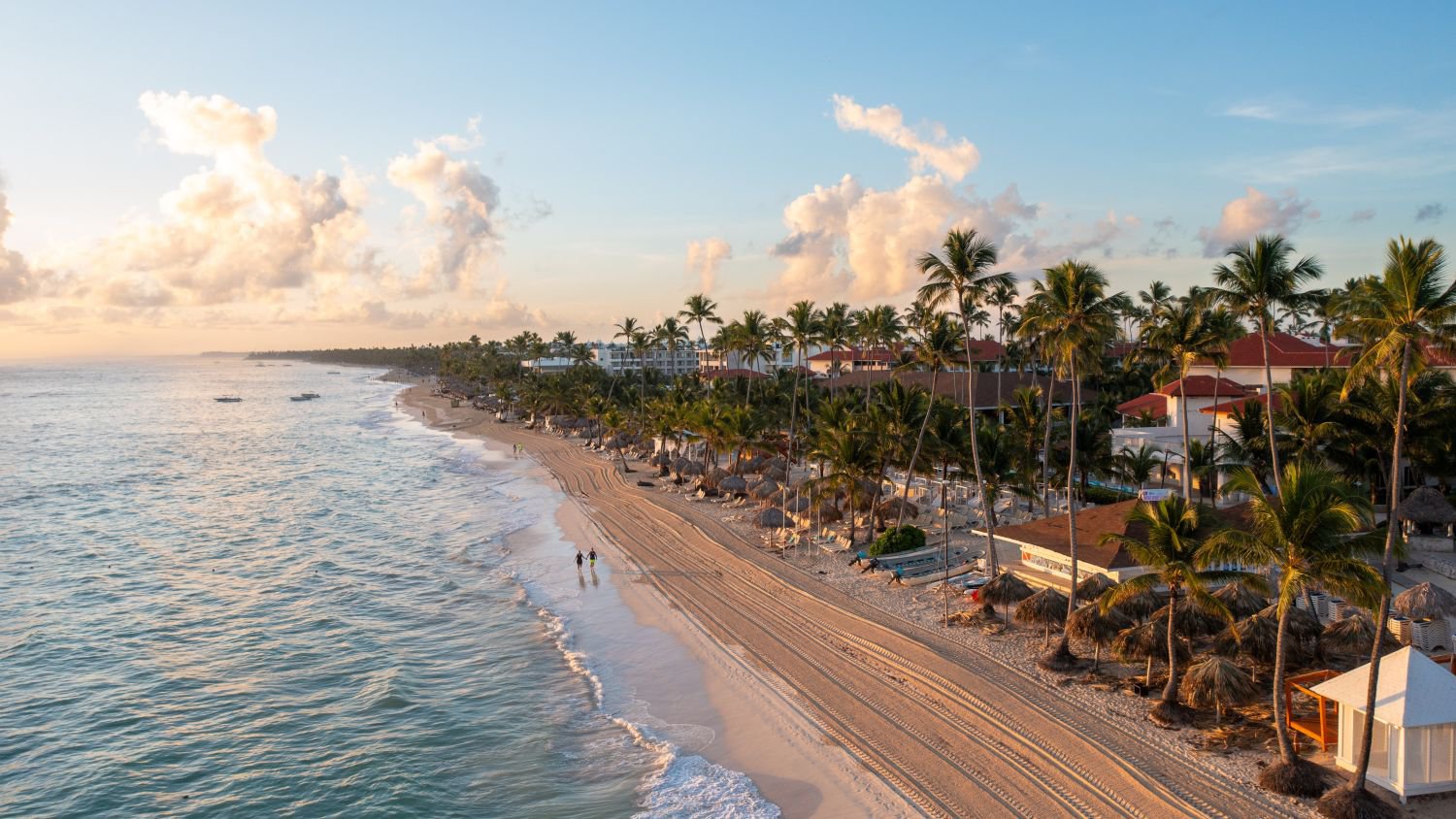 Luftaufnahme von Palmen und den Resorts am Meer in Punta Cana, Dominikanische Republik | © MEIERS WELTREISEN